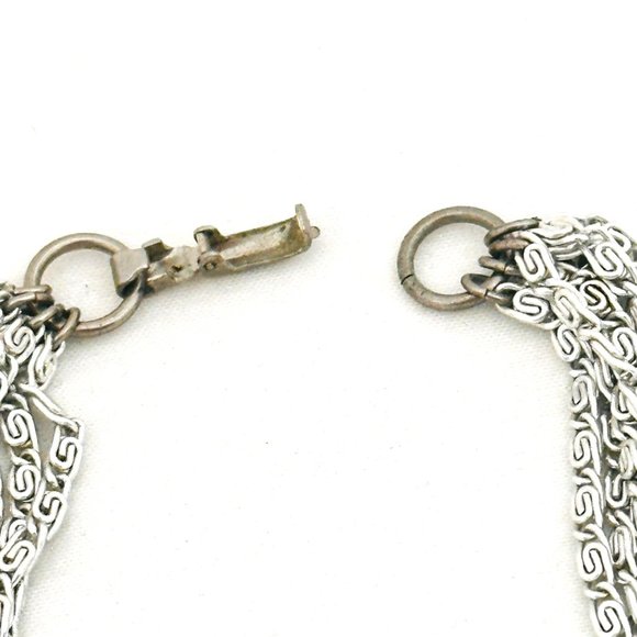 Vintage Sarah Coventry Lightweight 8-Strand Silver Tone Necklace/Choker - 15.25" - Picture 4 of 6